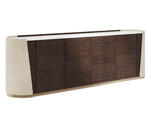 MAJESTIC - Wooden and leather sideboard with doors and drawers _ Capital Collection